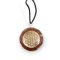 Orgonite Hanger Bloem des levens Rond Rode Jaspis