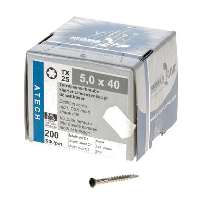 Potdekselschroef zwart r.9005 5x40mm tx25