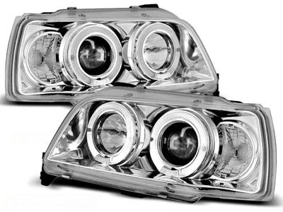 Tuning-Tec Koplampen dual halo rims RENAULT CLIO 06 90-95 ANGEL EYES CHROOM