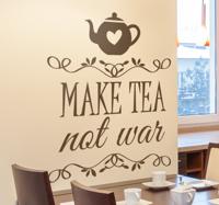 Muursticker keuken Make Tea Not War - thumbnail