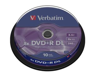 Verbatim 43666 DVD+R DL disc 8.5 GB 10 stuk(s) Spindel