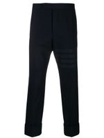 Thom Browne pantalon de costume en flanelle à 4 bandes - Bleu