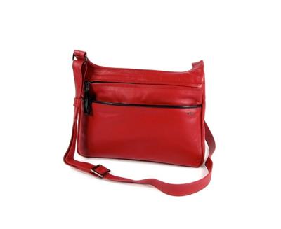 Trendy Damestas schoudertas Soft rood -zwart
