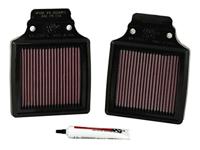 K&N vervangingsfilter compatibel met Kawasaki ZX12R Ninja 2000-2006 (2 stuks) (KA-1299)