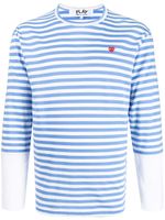 Comme Des Garçons Play t-shirt rayé à manches longues - Bleu