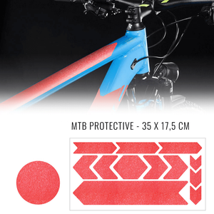 Fiets frame bescherming stickerset neon rood