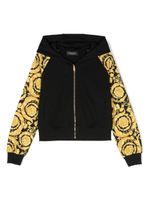 Versace Kids veste en coton à imprimé Barocco - Noir