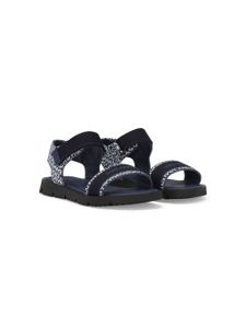 Dolce & Gabbana Kids sandales en cuir à logo imprimé - Bleu