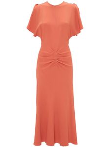 Victoria Beckham robe mi-longue à taille froncée - Orange