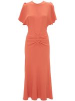 Victoria Beckham robe mi-longue à taille froncée - Orange