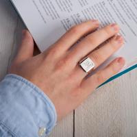 Zilveren zegelring graveren - Heren - Maat 19