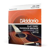 D'Addario Gitaarsnaren, westerngitaar, akoestische gitaar, akoestische gitaarsnaren, EFT13 fosfor bronzen snarenset voor gitaar, 0,04 cm - 0,14 cm