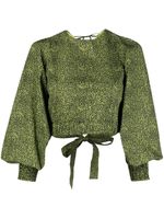 Gestuz blouse milia à logo imprimé - Vert