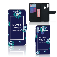 Motorola Moto E6 Plus Portemonnee Hoesje Flowers Blue DTMP