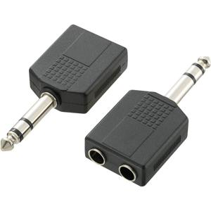 SpeaKa Professional SP-7870192 Jackplug Audio Y-adapter [1x Jackplug male 6,3 mm - 2x Jackplug female 6,3 mm] Zwart