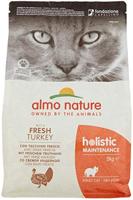 Almo Nature Holistic Adult Cat Maintenance droogvoer met verse kalkoen en rijst, voor katten van alle rassen, 2 kg
