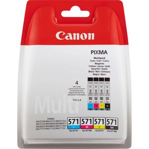 Canon CLI-571 Multipack inktcartridge 4 stuk(s) Origineel Zwart, Cyaan, Magenta, Geel