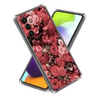 Samsung Galaxy A35 Stijlvolle Ultradunne TPU Hoesje - Rode Bloemen - thumbnail