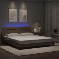 vidaXL Bedframe met LED-verlichting kunstleer cappuccino 180x200 cm