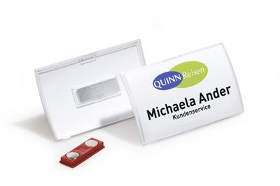 Durable 821219 Naamplaatje CLICK FOLD MAGNET 40x75mm - 8212 magneet 10 stuk(s)