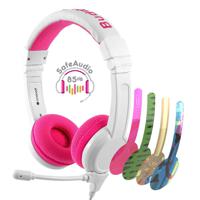 onanoff BuddyPhones® On Ear headset Kinderen Kabel Pink Volumebegrenzing, Vouwbaar, Headset, Bestand tegen zweet