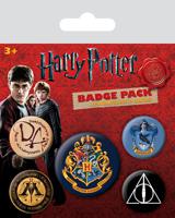 Harry Potter Pin-Back Buttons 5-Pack Hogwarts - thumbnail