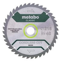 Metabo Accessoires Cirkelzaagblad | Cordless Cut Classic | 216x30mm | Z40 WZ 5°/B - 628654000