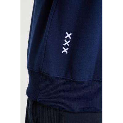 Ajax hoodie met logo donkerblauw/lichtblauw