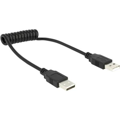Delock Kabel USB 2.0-A stekker/spiraalkabel, stekker/stekker