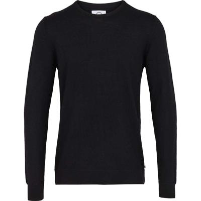 Kronstadt Trui Zwart Model Johs Merinowol Ronde Hals Regular Fit
