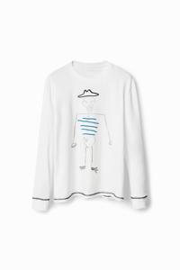 Oversized T-shirt met lange mouwen - WHITE - L