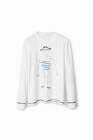 Oversized T-shirt met lange mouwen - WHITE - L - thumbnail