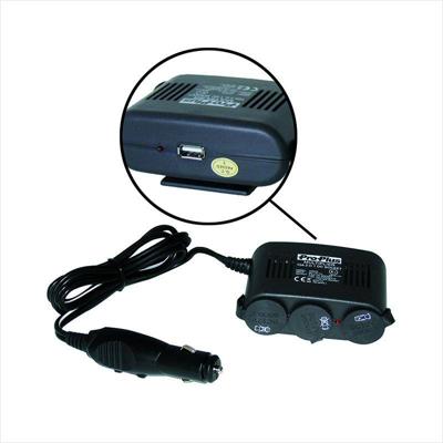 Pro+ Splitter 3-weg 12V + USB incl. bevestigingsplaat Pro+ Splitter 3-weg 12V + USB incl. bevestigingsplaat