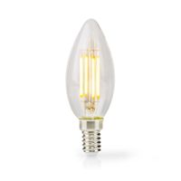 Nedis LBFE14C352 Led-filamentlamp E14 Kaars 4.5 W 470 Lm 2700 K Warm Wit Aantal Lampen In Verpakking: 1 Stuks Doorzichtig