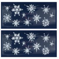 3x Kerst raamversiering raamstickers witte glitter sneeuwvlokken 23 x 49 cm