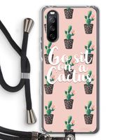 Cactus quote: Sony Sony Xperia 10 III Transparant Hoesje met koord