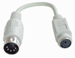 Lindy PS/2 - AT Port Adapter Cable PS/2-kabel 0,15 m 6-p Mini-DIN 5-p Mini-DIN Grijs