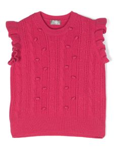 Il Gufo gilet en maille torsadée - Rose