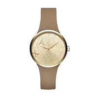 Horlogeband Armani Exchange AX4506 Leder Beige 22mm