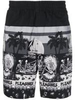 Pleasures Shorts met print - Zwart