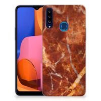 Samsung Galaxy A20s TPU Siliconen Hoesje Marmer Bruin