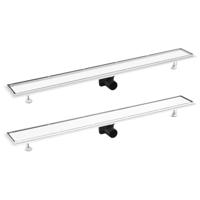 Doucheafvoer met 2-in-1 deksel 103x14 cm roestvrij staal