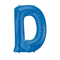 Amscan folieballon letter D 60 x 83 cm blauw