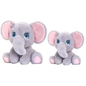 Keel Toys - Pluche knuffel dieren set 2x olifanten 18 en 25 cm