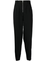 Jil Sander pantalon fuselé en laine à fermeture zippée - Noir