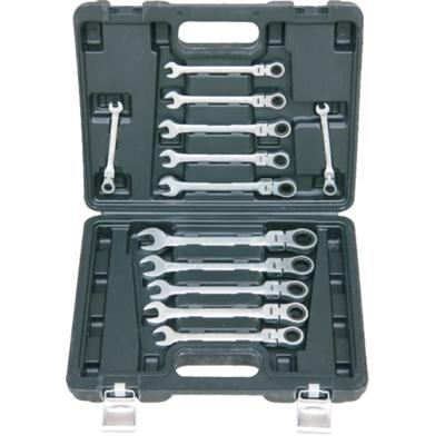 Hofftech Flex Ringratel - Steeksleutelset - 12 delig met Koffer Hofftech Flex Ringratel - Steeksleutelset - 12 delig met Koffer