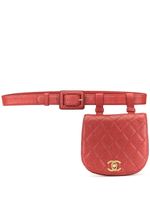 CHANEL Pre-Owned sac banane matelassé à logo CC (1990) - Rouge