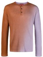 Zegna x The Elder Statesman ombré waffle-knit jumper - Marron