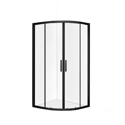 Douchecabine 80x80 - Milano Schuifdeur Hoekinstap Kwartrond Mat Zwart Douchecabine 80x80 - Milano Schuifdeur Hoekinstap Kwartrond Mat Zwart