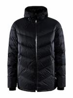 Craft ADV Explore Down Jacket donsjack voor heren, L, zwart, verstelbare capuchon en hoge kraag, waterafstotende winterjas voor heren, winddichte donsparka voor heren